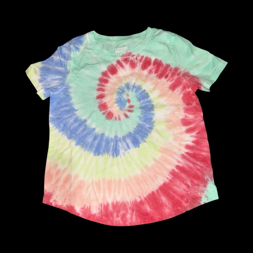 Lands' End Kids Spiral Tie-Dye Tee - Small 6-7 NEW